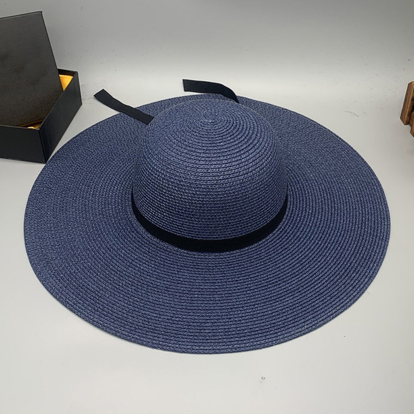 Bow Paper Braided Wide Brim Hat